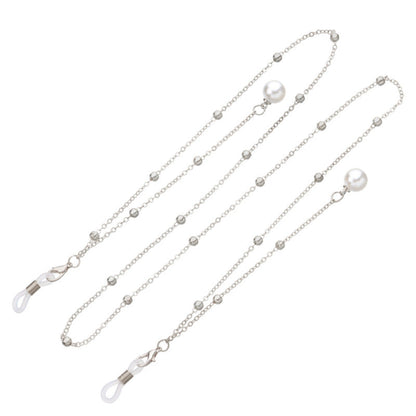 Pearl Tassel Long Glasses Metal Round Bead Chain
