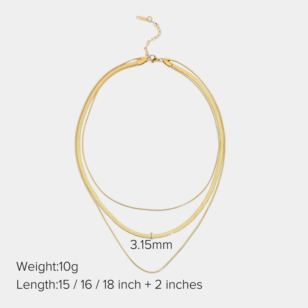 Jewelry Multi Layer Snake Chain Necklace