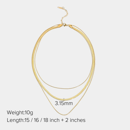 Jewelry Multi Layer Snake Chain Necklace