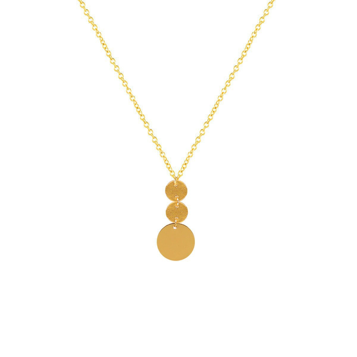 Long Disc Pendant Necklace