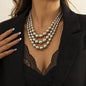 Multi Layer Geometric Gold Bead Necklace Bracelets Earring Set