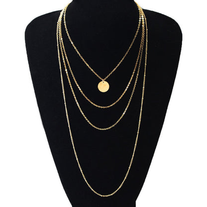 Link Chain Multi Layer Tassel Girls Pendant Necklace
