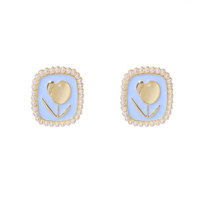 Opal Tulips Stud Earrings