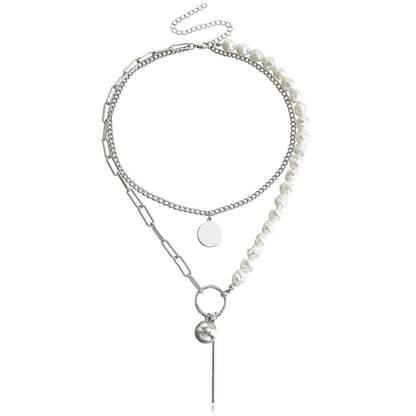 Vintage Baroque layer Chain Pearl Necklace
