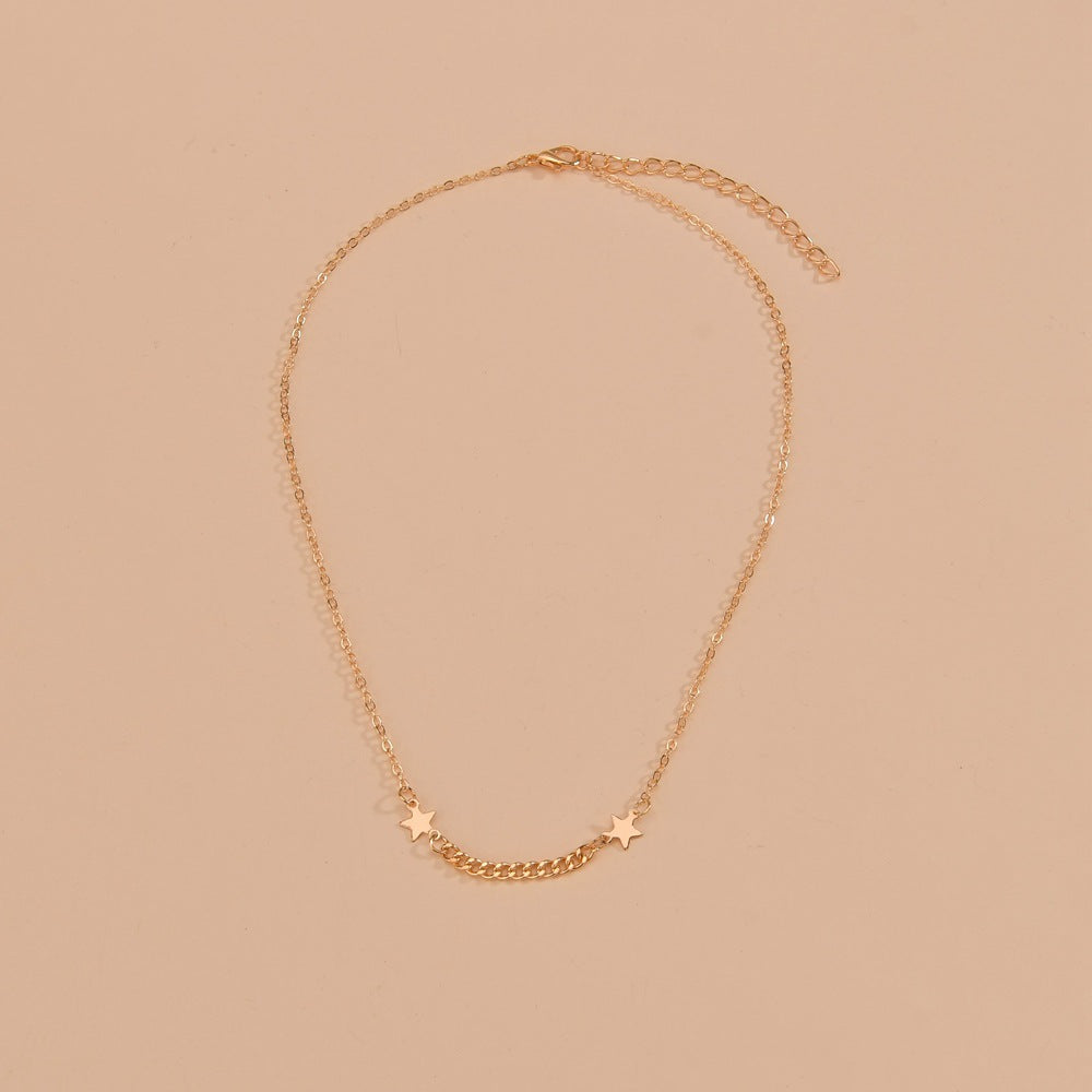 Stars Pendant with Chain Choker Necklace