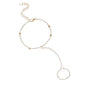 Pearl Beads Chain Finger Ring Bracelet
