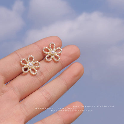 Elegant Large Floral Flower Earrings