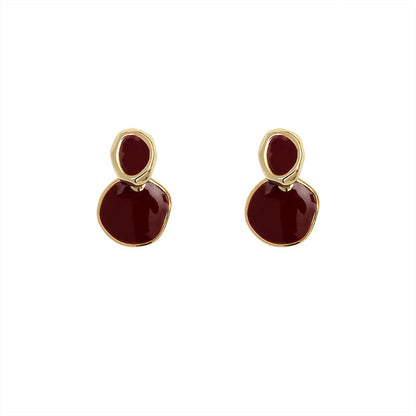 Geometric Round Drop Earring