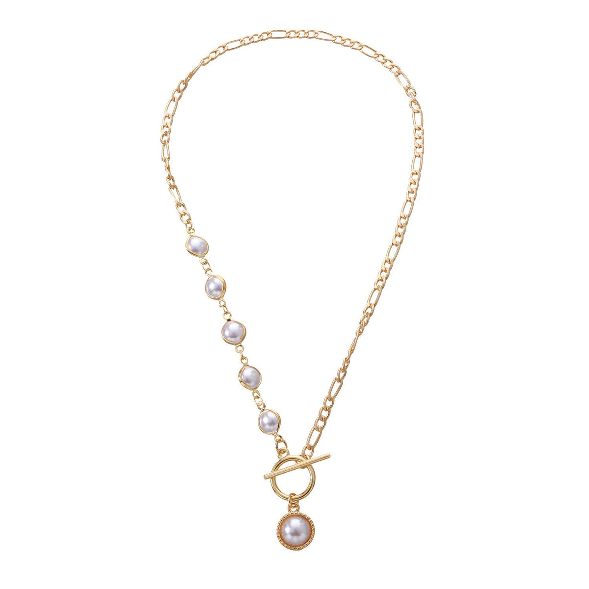 Punk OT Pearl Chain Necklace