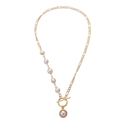 Punk OT Pearl Chain Necklace