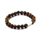 Stainless steel engraved beaded bracelet