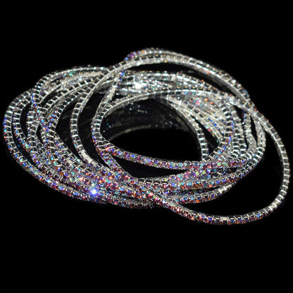 Women's Multicolor Rhinestone Stretch Shiny Simple Ornament Bracelets
