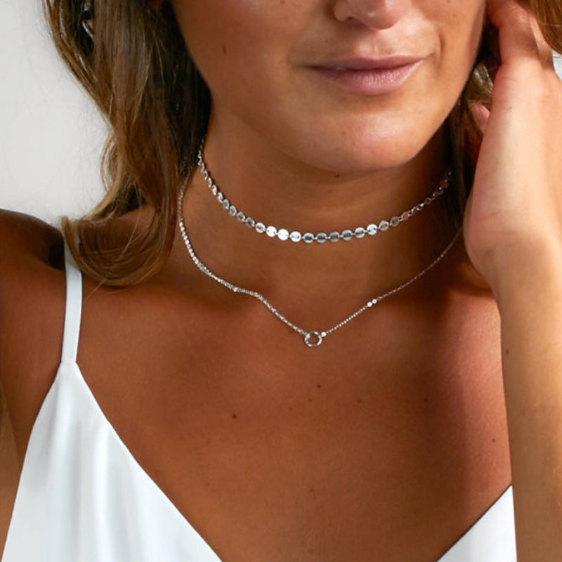 Sexy Multi-layer Sequined Chain Necklace