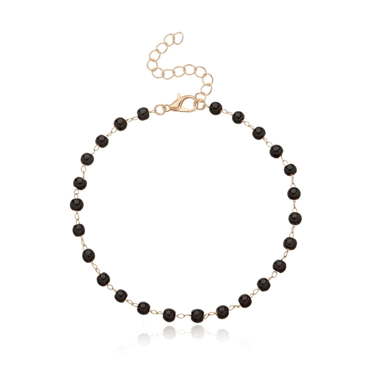 Foot Chain Black Beaded Anklet Bracelet