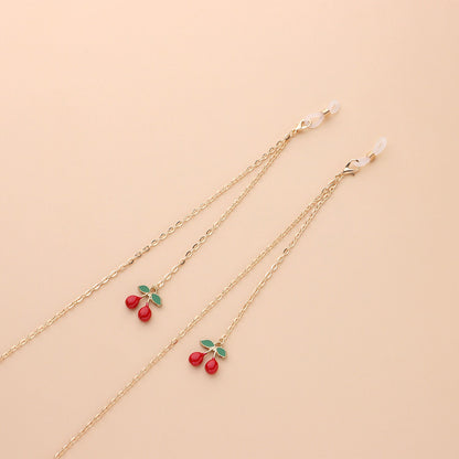 Sweet Cherry Fruit Pendant Glasses Chain
