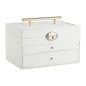 Portable large capacity jewelry box with large mirror