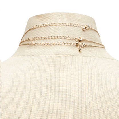 Round Charm Layered Necklace for Women