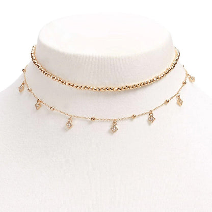 Multi Layers Round Beads Chain Necklace