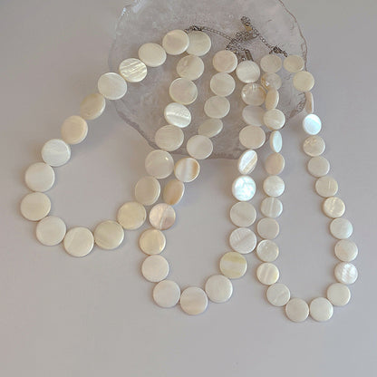 Natural Shell Disc Beading Choker Necklaces