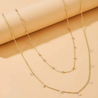Retro Sexy Double-layer Geometric Rhinestone Waist Chain