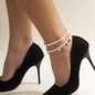 Classic Retro Multi-layer Pearl Anklet Beaded Chain Anklet Set