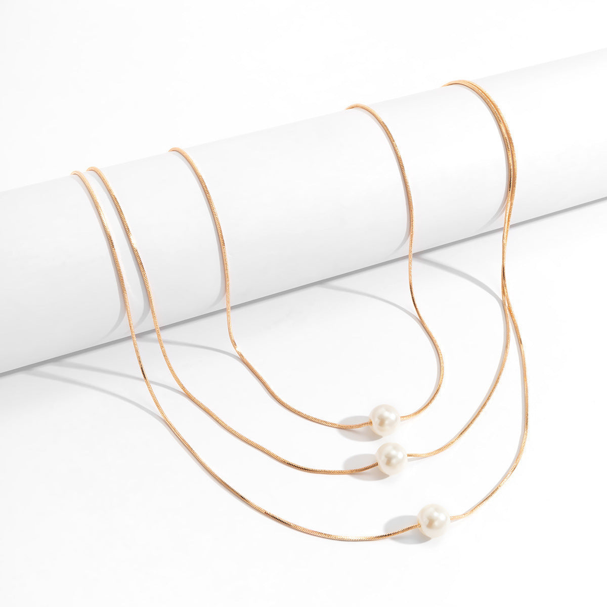Multi Layered Pearl Pendant Necklace