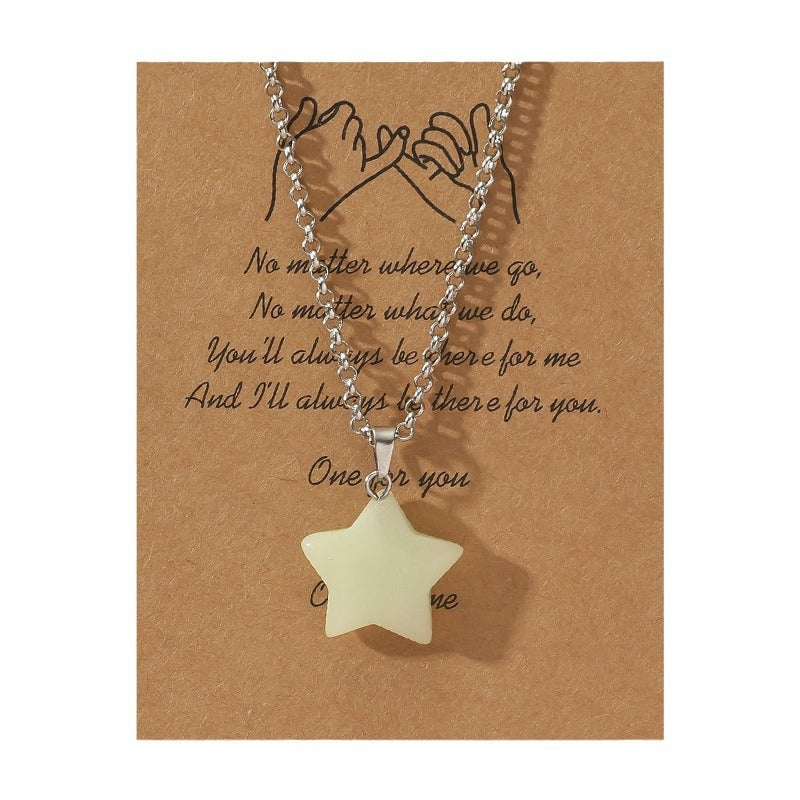 In The Dark Night Green Star Necklaces