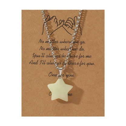 In The Dark Night Green Star Necklaces