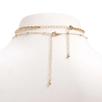 Multi Layers Round Beads Chain Necklace