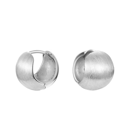 Women's Sier Brushed Matte Texture Ball Simple Earrings
