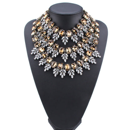 Fashion High Sense Glass Drill Shiny Necklaces