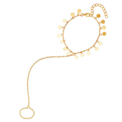 Disc Coin Pendant Layer Ankle Chain