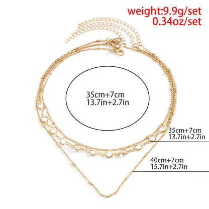 Crystal Layered Paperclip Chain Necklaces Choker