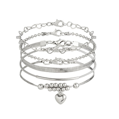 Multi-layer Beach Chain Beaded Cuban Link Anklet Jewelry