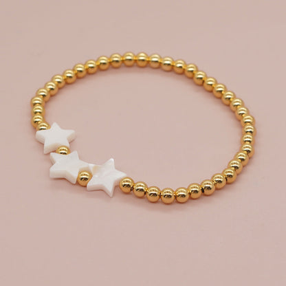 Shell Pentagram Elegant Bead Elastic Bracelet