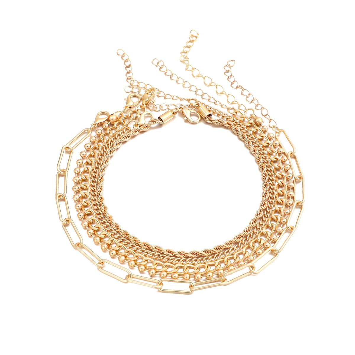 Summer Beach Multilayer Chain Anklets Jewelry