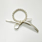 White Imitation Pearl Choker Necklace Women Long Black Ribbon