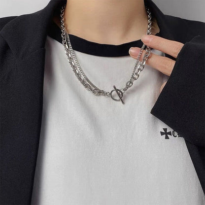 Multi Double Layer Necklace Choker Chain Necklace