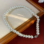 Retro Elegant Heart Pendant Pearl Chain Necklace