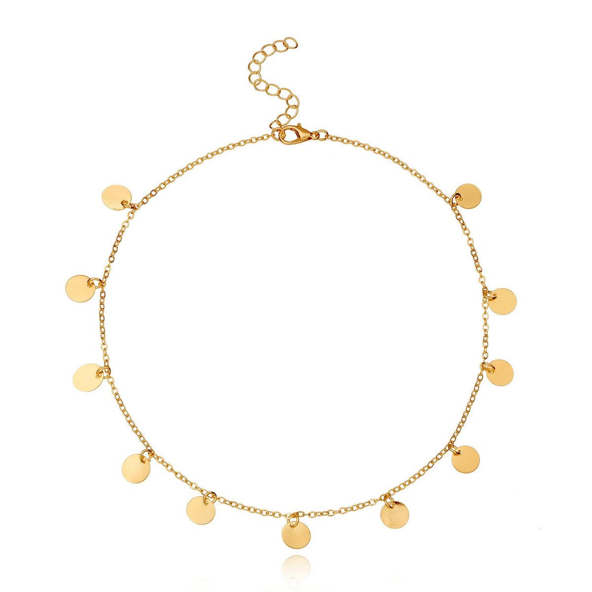 Multi Round Small Disc Charm Necklace