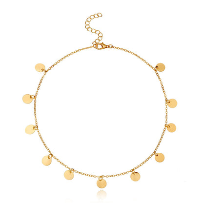Multi Round Small Disc Charm Necklace
