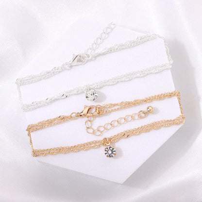Bohemian Layered Tassel Anklet Summer Beach Anklets Chain