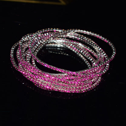 Women's Multicolor Rhinestone Stretch Shiny Simple Ornament Bracelets