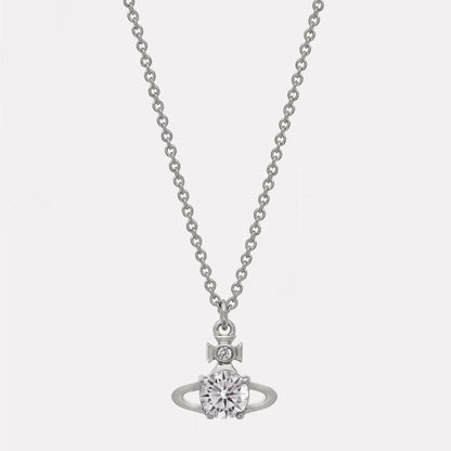 Women's Sterling Sier Classic Saturn Pearl Pin Necklaces