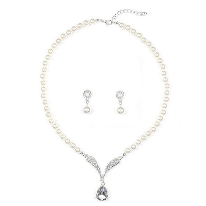 Lady Pearl Jewelry Sets Necklace Earrings Wedding Jewelry Sets