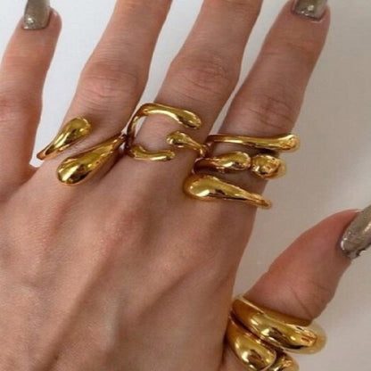 Drop Glossy Suit Piece Set Personality Creative Trend Rings