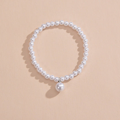 Pearl Beaded Anklet Chain Elastic Beach Foot Bracelet