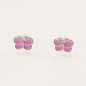 Butterfly Enamel Pink Stud Earrings
