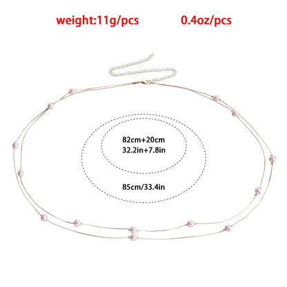 Imitation Pearl Chain Metal Waist Chain Beaded Belly Chains