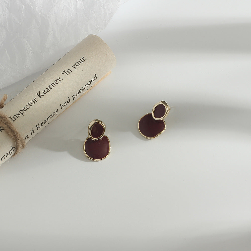 Geometric Round Drop Earring